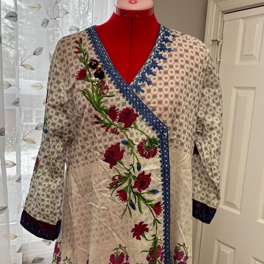 Floral Embroidered Women's Top